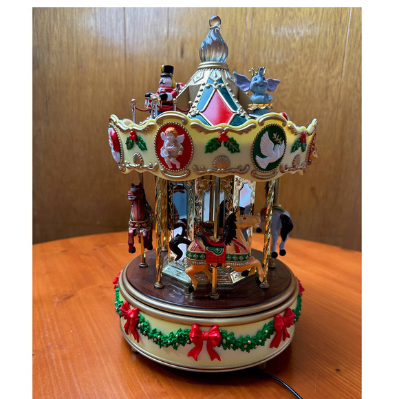 Vintage St. Nicholas Christmas Merry Go Round Carousel - Picture 7 of 16